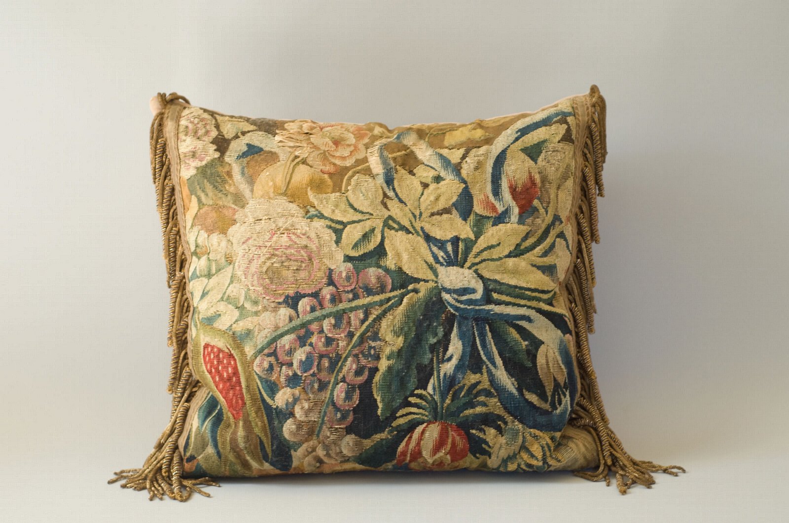 Early 17th Century, Brussels Tapestry Fragments Made into Modern Cushions