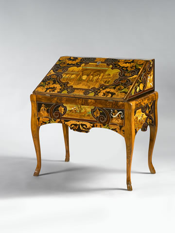 18th Century German Bureau with 17th Century Marquetry by Antonio and Luccio de Lucci of Venice - Click to enlarge and for full details.