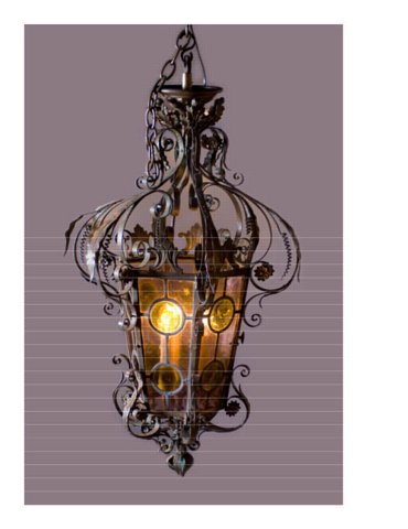 French, Iron and Tole Lantern - Click to enlarge and for full details.
