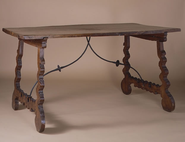 Spanish, Walnut Library Table - Click to enlarge and for full details.